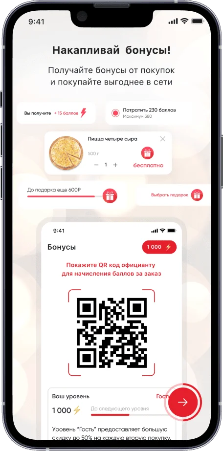 система лояльности в приложении